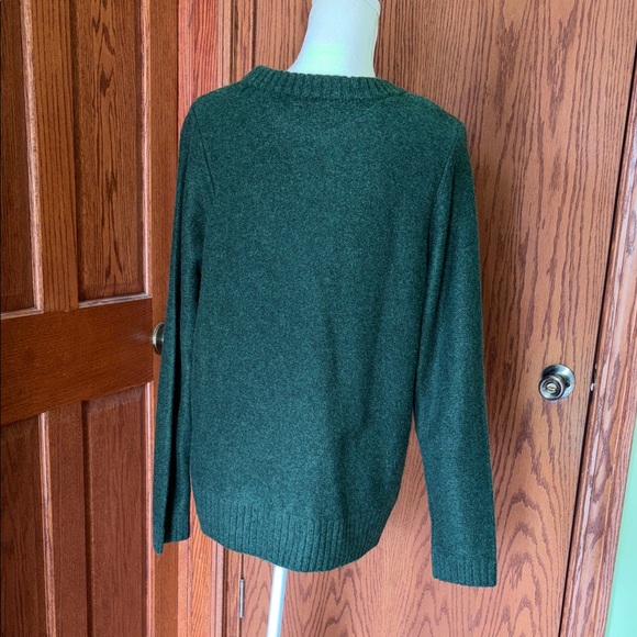 croft & barrow Forest Green Cable Knit Crewneck Sweater - Picture 8 of 10